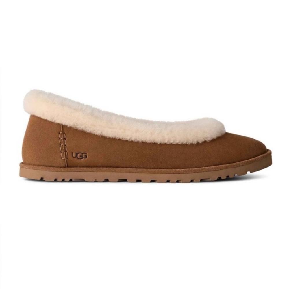 UGG Zora Ballet flats Chestnut viral sold out NWT - Picture 2 of 8